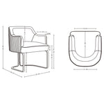 Raya Vegan Leather Wood Dining Chair in Taupe