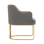 Raya Vegan Leather Wood Dining Chair in Taupe