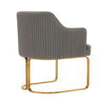 Raya Vegan Leather Wood Dining Chair in Taupe