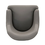 Raya Vegan Leather Wood Dining Chair in Taupe
