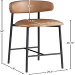 Lupita Vegan Leather Upholstered Counter Stool (996-C) in Cognac