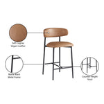 Lupita Vegan Leather Upholstered Counter Stool (996-C) in Cognac