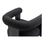 Barrel Boucle Fabric Upholstered Dining Chair in Black