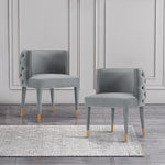 Maya Velvet Dining Chair in Gray