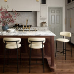 Lupita Vegan Leather Upholstered Counter Stool (996-C) in Cream