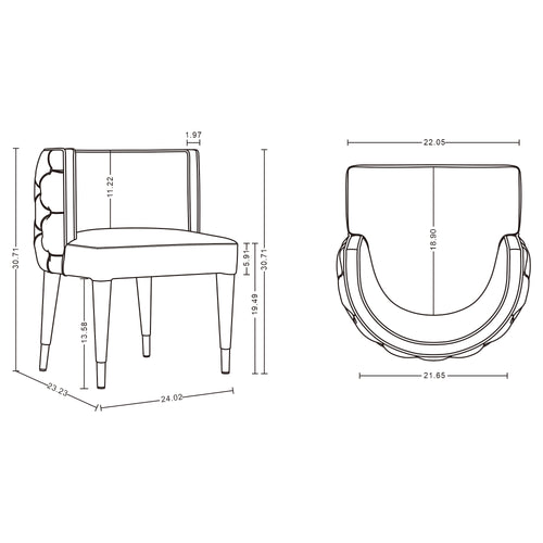 Maya Velvet Dining Chair in Gray
