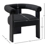 Barrel Boucle Fabric Upholstered Dining Chair in Black