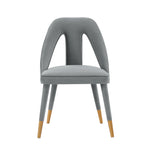 Neda Velvet Upholstered Dining Chair in Gray