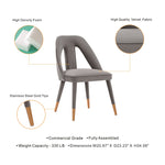 Neda Velvet Upholstered Dining Chair in Gray