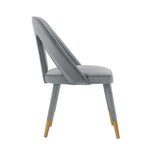 Neda Velvet Upholstered Dining Chair in Gray
