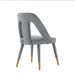 Neda Velvet Upholstered Dining Chair in Gray