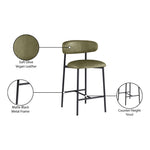Lupita Vegan Leather Upholstered Counter Stool (996-C) in Olive