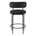Beacon Boucle Fabric Upholstered Counter Stool in Black