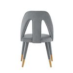 Neda Velvet Upholstered Dining Chair in Gray