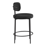 Beacon Boucle Fabric Upholstered Counter Stool in Black