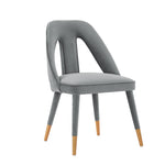 Neda Velvet Upholstered Dining Chair in Gray