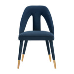 Neda Velvet Upholstered Dining Chair in Midnight Blue