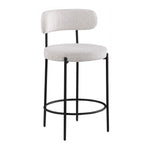 Beacon Boucle Fabric Upholstered Counter Stool in Cream
