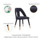 Neda Velvet Upholstered Dining Chair in Midnight Blue