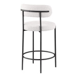 Beacon Boucle Fabric Upholstered Counter Stool in Cream