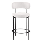 Beacon Boucle Fabric Upholstered Counter Stool in Cream