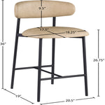 Lupita Vegan Leather Upholstered Counter Stool (996-C) in Tan