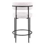 Beacon Boucle Fabric Upholstered Counter Stool in Cream