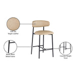 Lupita Vegan Leather Upholstered Counter Stool (996-C) in Tan
