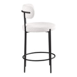 Beacon Boucle Fabric Upholstered Counter Stool in Cream