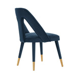 Neda Velvet Upholstered Dining Chair in Midnight Blue