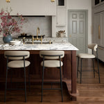 Lupita Vegan Leather Upholstered Counter Stool (996-C) in Taupe