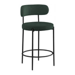 Beacon Boucle Fabric Upholstered Counter Stool in Green