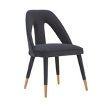 Neda Velvet Upholstered Dining Chair in Midnight Blue