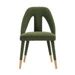 Neda Velvet Upholstered Dining Chair in Olive Green