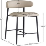Lupita Vegan Leather Upholstered Counter Stool (996-C) in Taupe