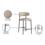Lupita Vegan Leather Upholstered Counter Stool (996-C) in Taupe