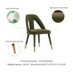 Neda Velvet Upholstered Dining Chair in Olive Green