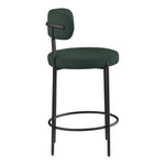 Beacon Boucle Fabric Upholstered Counter Stool in Green