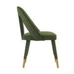 Neda Velvet Upholstered Dining Chair in Olive Green