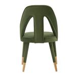 Neda Velvet Upholstered Dining Chair in Olive Green