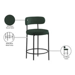Beacon Boucle Fabric Upholstered Counter Stool in Green