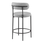 Beacon Boucle Fabric Upholstered Counter Stool in Grey