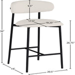 Lupita Vegan Leather Upholstered Counter Stool (996-C) in Off-White