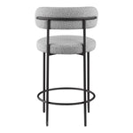 Beacon Boucle Fabric Upholstered Counter Stool in Grey
