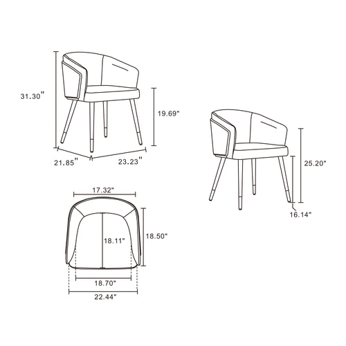 Reeva Vegan Leather Wood Dining Chair in Camel