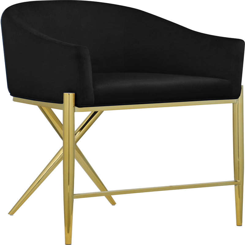Xavier Velvet Upholstered Counter Stool (867-C) in Black