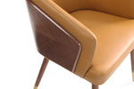 Reeva Vegan Leather Wood Dining Chair in Camel