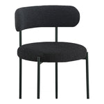 Beacon Boucle Fabric Upholstered Dining Chair in Black
