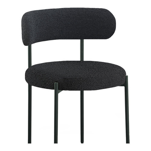 Beacon Boucle Fabric Upholstered Dining Chair in Black