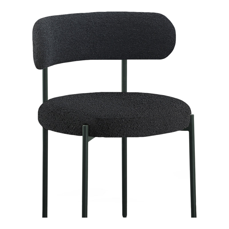 Beacon Boucle Fabric Upholstered Dining Chair in Black